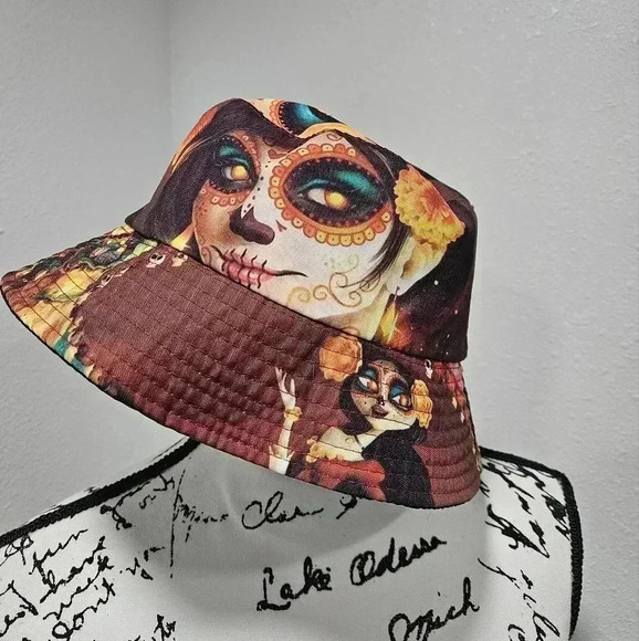 Sugar skull reversible bucket hat - Picture 1 of 5